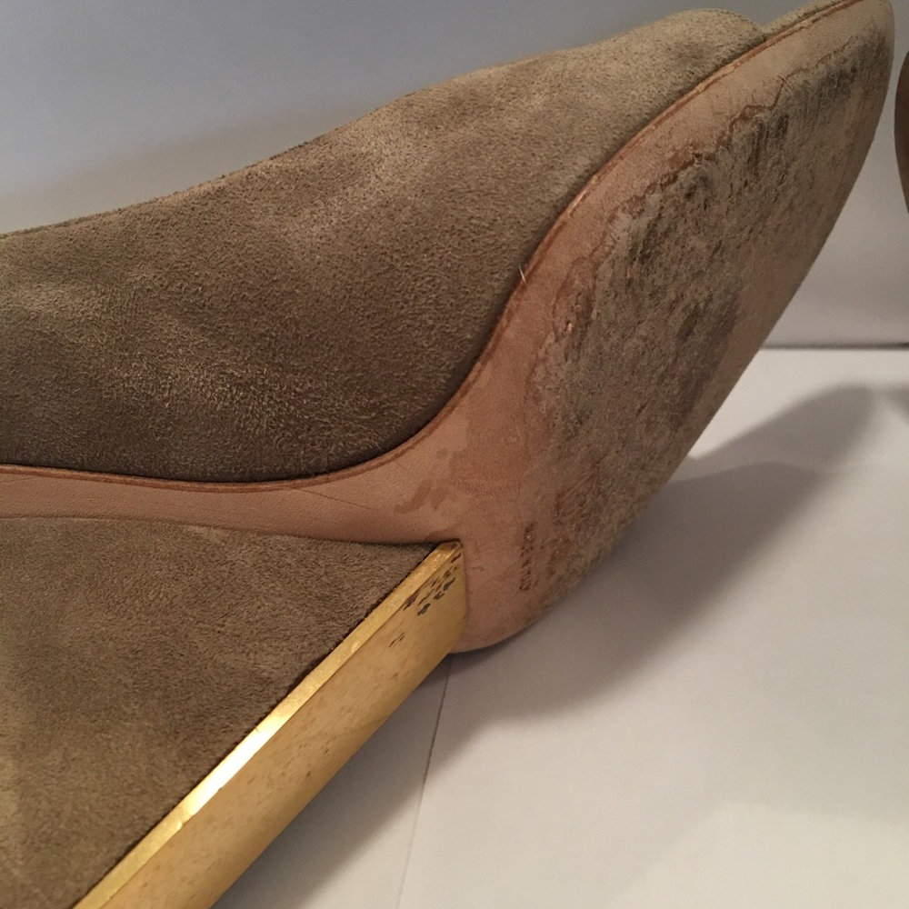 Dior Designer Square Wedge Leather Suede Heels - Picture 9 of 11